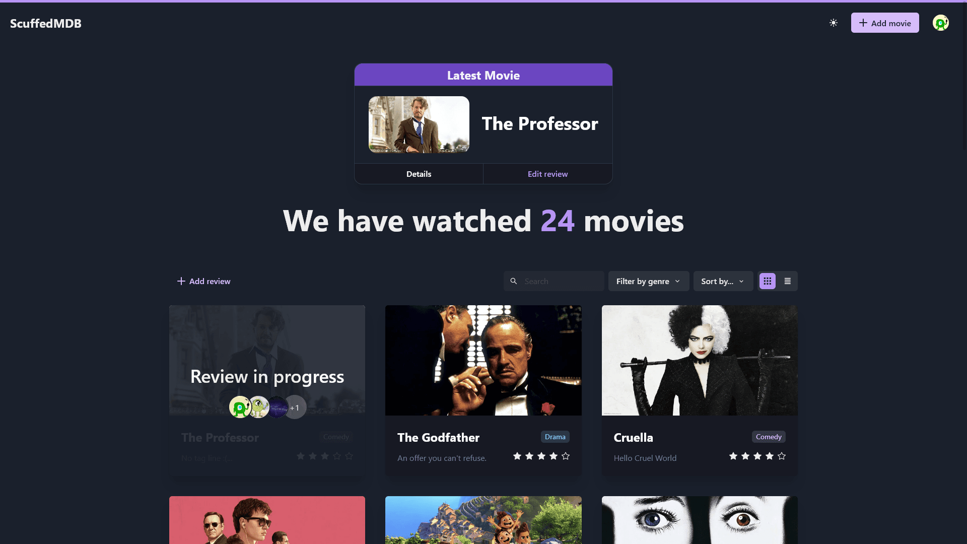 My new movie rating site, ScuffedMDB.